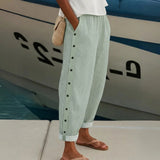 Pantalon Rayé Taille Élastique