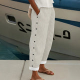 Pantalon Rayé Taille Élastique