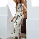 Robe Longue Bohème Broderie Élégante Sans Manches