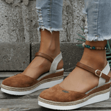 Sandales Compensées Fermées Style Bohème