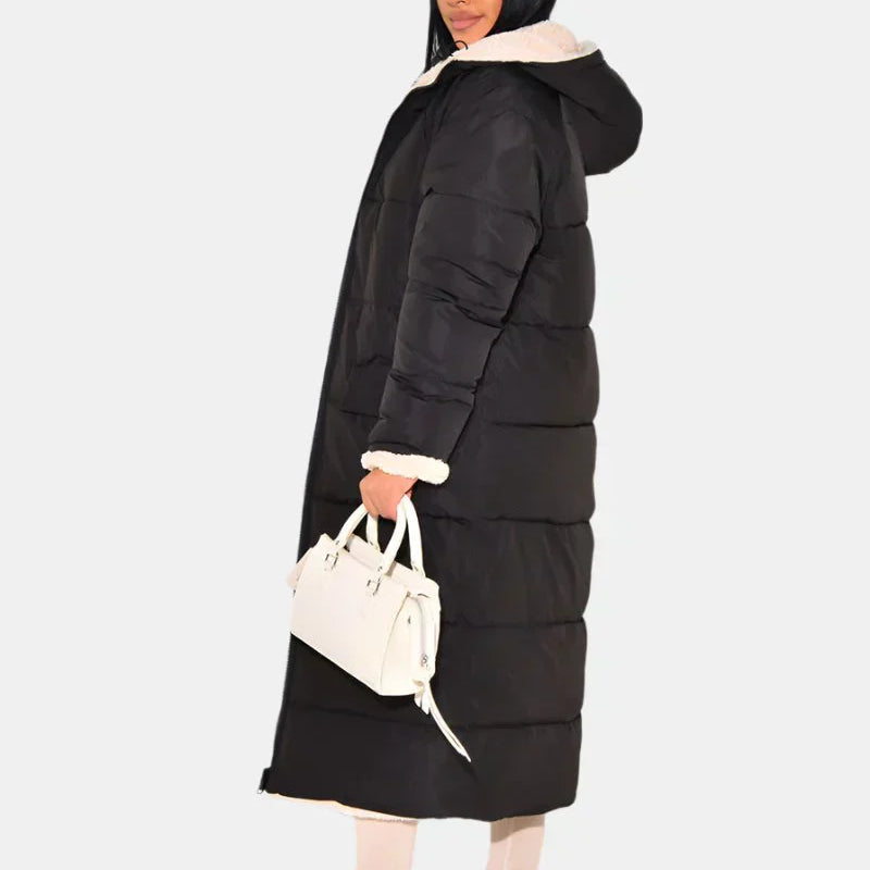 Heidi | Veste d’Hiver Noire Réversible – Élégance & Chaleur Quotidienne