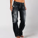 Jean femme large coupe décontractée en denim