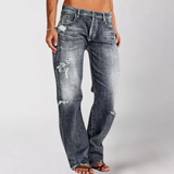 Jean femme large coupe décontractée en denim