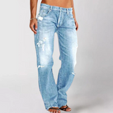Jean femme large coupe décontractée en denim