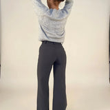 Pantalon Large Taille Haute Coupe Droite Élégance Quotidienne