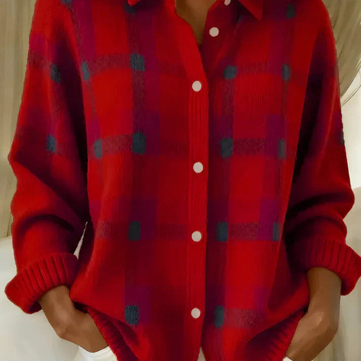 Chemise Femme à Carreaux Boutonnée