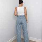 Jean Taille Haute Coupe Large Denim Confort Moderne