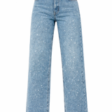 Jean Taille Haute Coupe Large Denim Confort Moderne