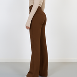 Pantalon Large Taille Haute Coupe Fluide Élégance Moderne