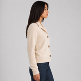 Cardigan en maille à col cranté boutonné pour femme