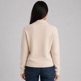 Cardigan en maille à col cranté boutonné pour femme