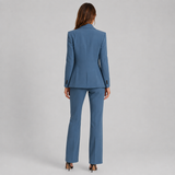 Tailleur femme blazer à revers cranté et pantalon droit