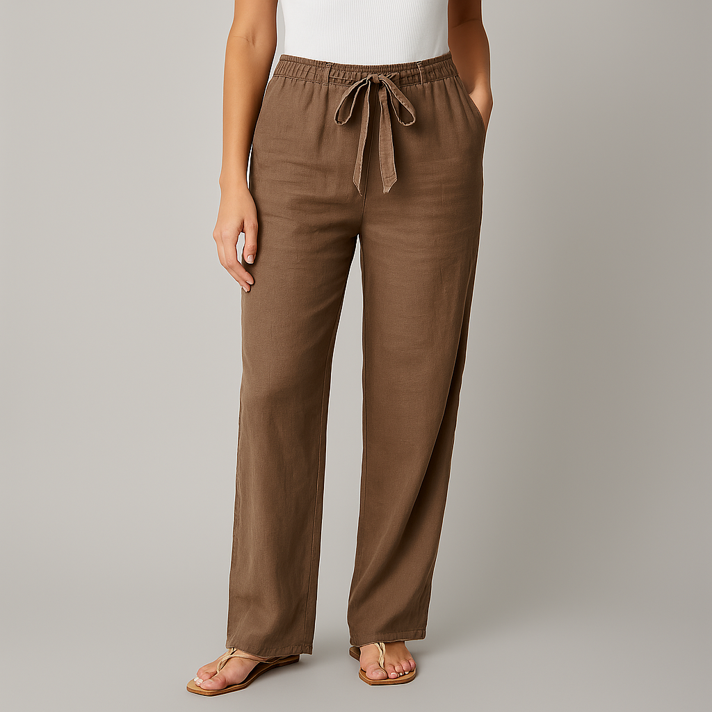 Pantalon Fluide Taille Élastique Cordon Confort