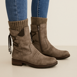Bottines Hiver Tricotées Style Vintage Confort