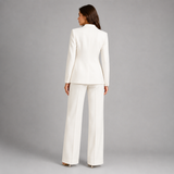 Ensemble femme blazer ajusté et pantalon large