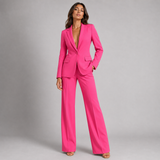 Ensemble femme blazer ajusté et pantalon large