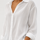 Chemise Ample à Motif Œil et Manches Longues