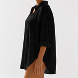 Chemise Ample à Motif Œil et Manches Longues