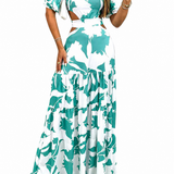 Robe Longue Femme Fleurie à Épaules Dénudées