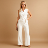 Combinaison Tailleur Sans Manches Ceinture Élégante