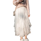 Jupe Longue Femme en Tulle Plissé