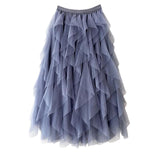 Jupe Longue Femme en Tulle Plissé