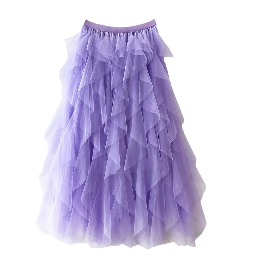 Jupe Longue Femme en Tulle Plissé
