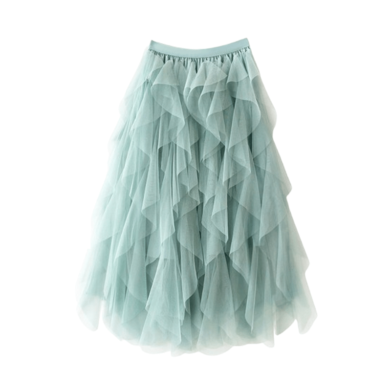 Jupe Longue Femme en Tulle Plissé
