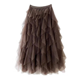 Jupe Longue Femme en Tulle Plissé