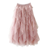 Jupe Longue Femme en Tulle Plissé