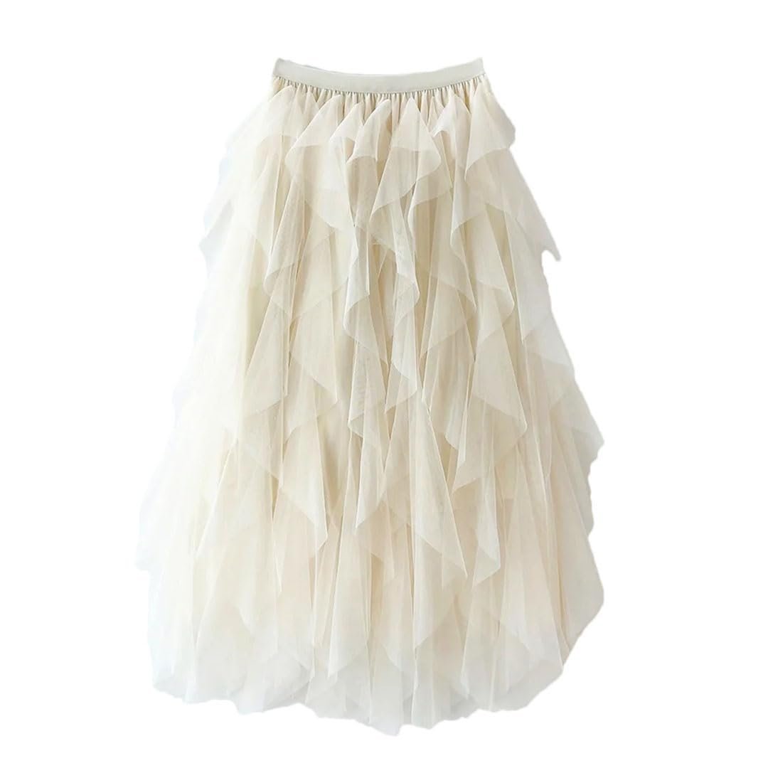 Jupe Longue Femme en Tulle Plissé