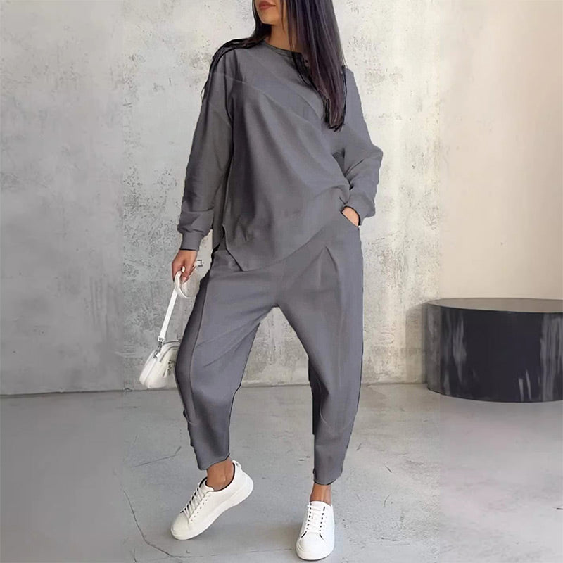 Ensemble Femme Deux Pièces avec Sweat à Capuche et Pantalon