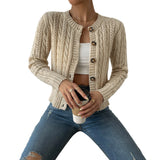 Strik Cardigan Med Strukturmønster Elegant Komfort Stil