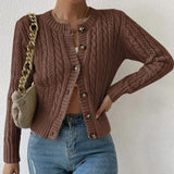 Strik Cardigan Med Strukturmønster Elegant Komfort Stil