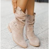 Bottines Froncées à Talon Bloc