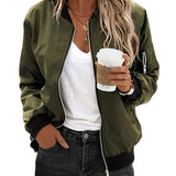 Blouson bomber femme léger à fermeture zippée