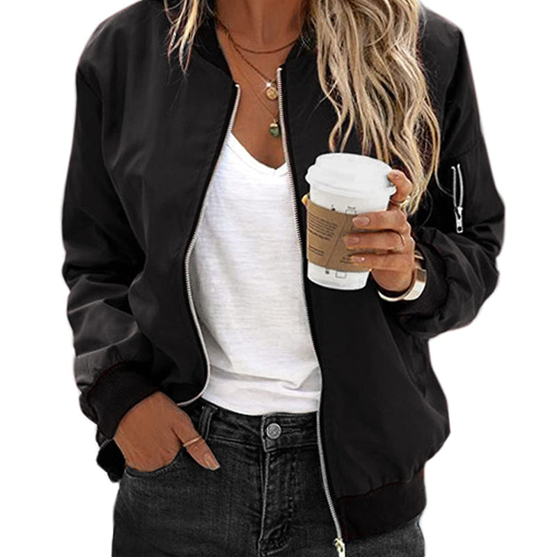 Blouson bomber femme léger à fermeture zippée