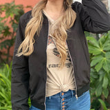 Blouson bomber femme léger à fermeture zippée