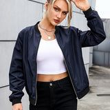 Blouson bomber femme léger à fermeture zippée