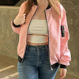 Blouson bomber femme léger à fermeture zippée