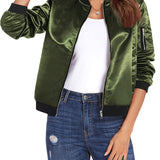 Blouson bomber femme léger à fermeture zippée