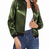 Blouson bomber femme léger à fermeture zippée