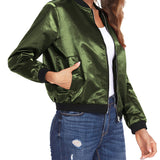 Blouson bomber femme léger à fermeture zippée