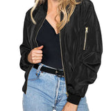 Blouson bomber femme léger à fermeture zippée