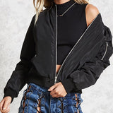 Blouson bomber femme léger à fermeture zippée