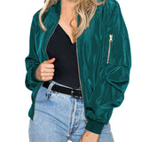 Blouson bomber femme léger à fermeture zippée
