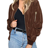 Blouson bomber femme léger à fermeture zippée