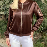 Blouson bomber femme léger à fermeture zippée