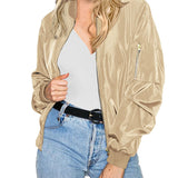 Blouson bomber femme léger à fermeture zippée