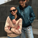 Blouson bomber femme léger à fermeture zippée
